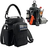 COOLYARD Water Bottle Holder with Strap 32 40 64oz Crossbody Insulated Water Bottle Sleeve Carrier Sling Bag Molle Tactical Pouch for Hiking Camping Gym Walking