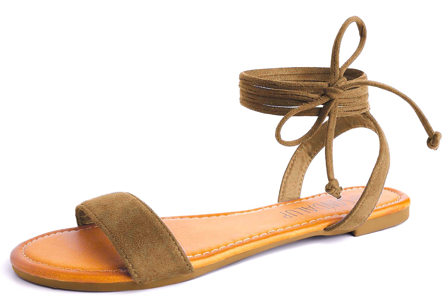 Photo 1 of SANDALUP Green Sandals for Women Dressy Strappy Cute Lace Up Wrap Fairy Dress Shoes for women 5.5