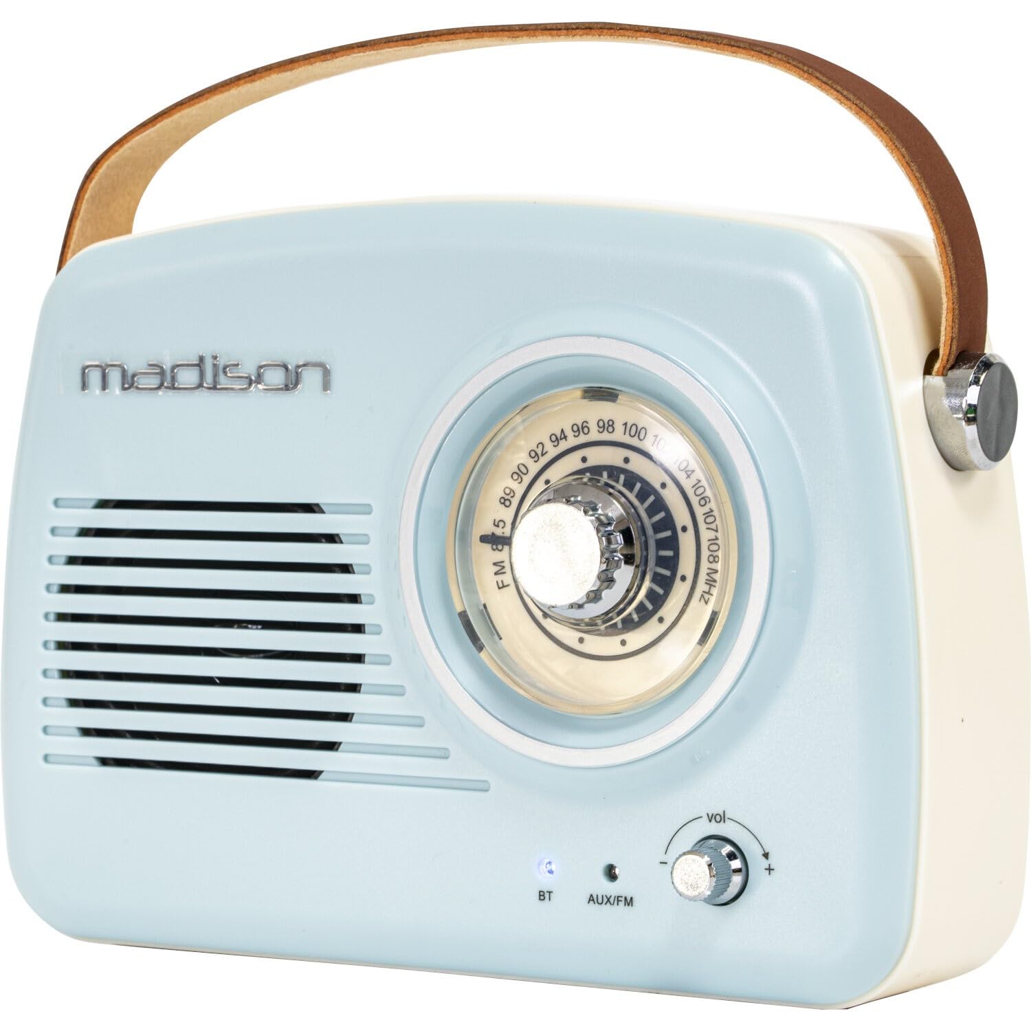 FREESOUND-VR30 - MADISON - Vintage Long Battery Radio with Bluetooth and FM - 30W - Light Blue
