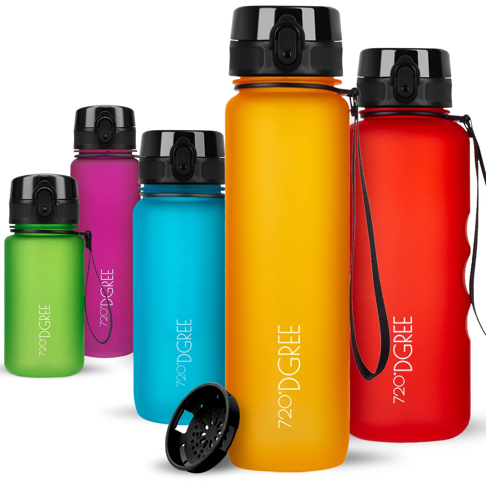 720°DGREE Water Bottle 1l “uberBottle“ softTouch +Sieve - BPA-Free Tritan, Leakproof, Reusable Drinking Bottle - Sports Bottle for Men, Woman, Office, Gym, Fitness, Outdoor, Hiking, Cycling, Travel