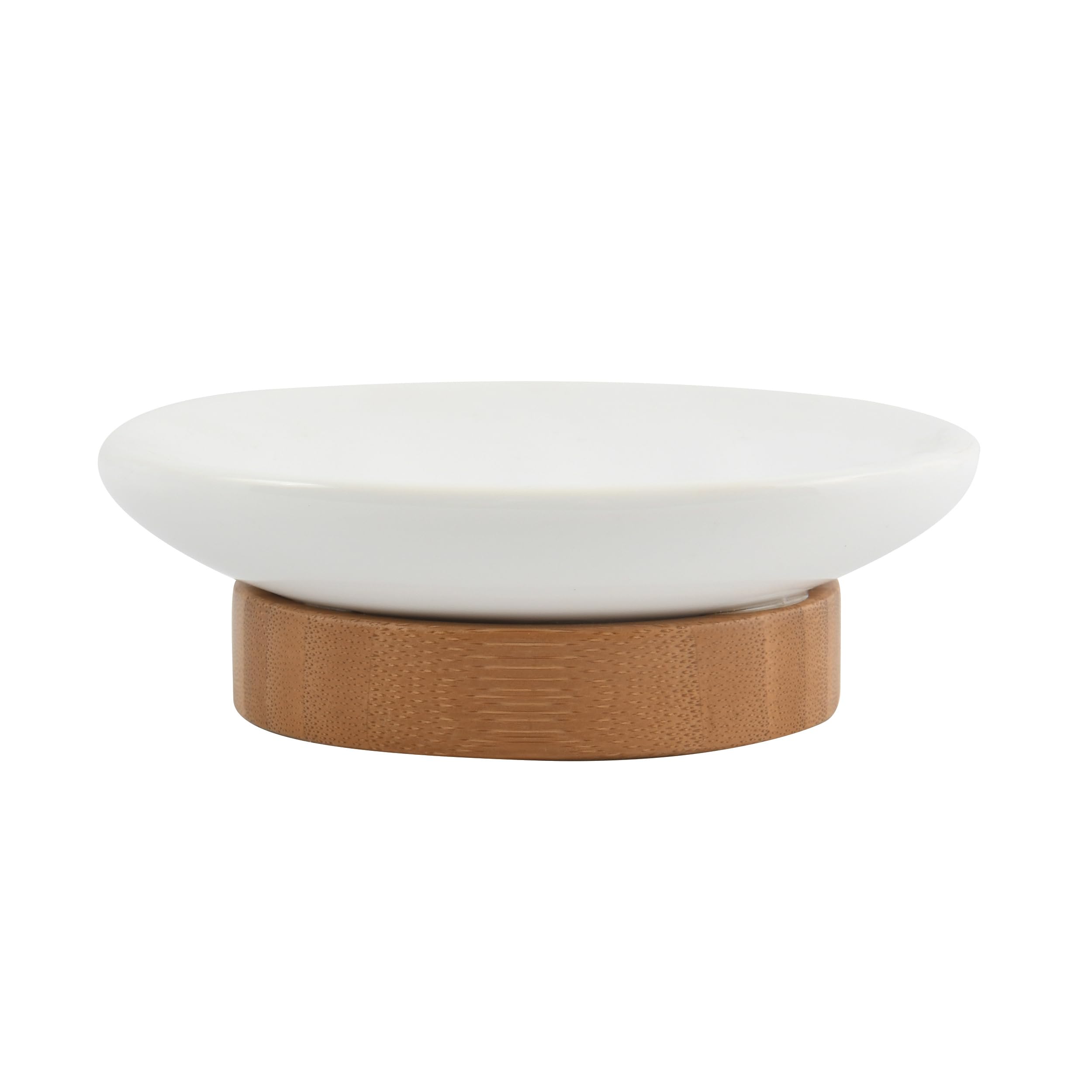 MSV India Soap Dish Tallinn, White/Brown, 12.5 x 8.5 x 2