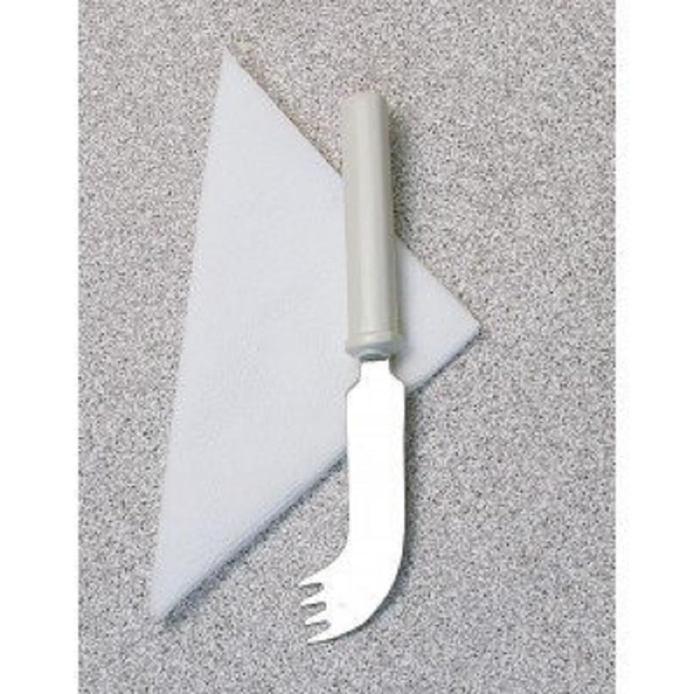 Homecraft Nelson Knife, Highly specialized for one handed eaters, Rocker action for cutting, Pronged end to lift food, Stainless steel, Assistive living tool, (Eligible for VAT relief in the UK)