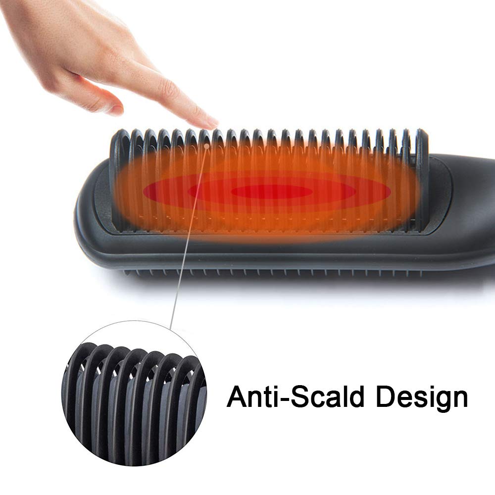 Megadream Hair Straightener Brush Straight Hair Comb and Curly Hair Comb, Portable Ceramic Heating Straightening Irons Brush, 2 in 1 Straight & Curly Hair Comb, Hot-Air Electric Hair Brush