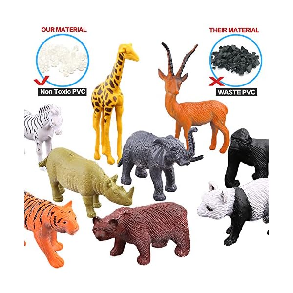Animals Figure,54 Piece Mini Jungle Animals Toys Set,Zoo World Realistic Wild Vinyl Pastic Animal Learning Resource…