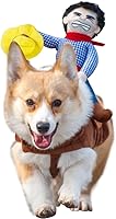 NACOCO Cowboy Rider Dog Costume for Dogs Clothes Knight Style with Doll and Hat for Halloween Day Pet Costume