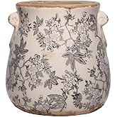 Rustic Farmhouse Ceramic Flower Pots, Vintage Antique Planters & Vase with Drainage Hole for Indoor/Outdoor, Handmade Crackle Glaze Terracotta Pottery Decor for Home Kitchen Office, Gardening Gifts