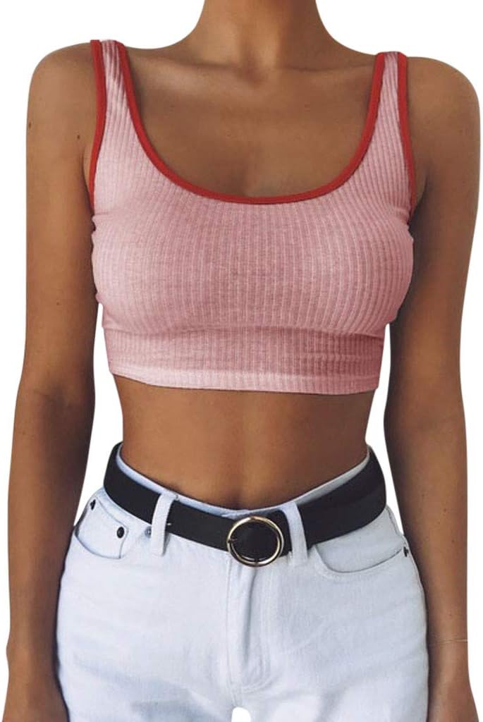 Womens Sexy Casual Crop Tops,Sleeveless T Shirt Slim Bandage Vest Tanks Summer T-Shirt,Fashion Style for Ladies and Girl