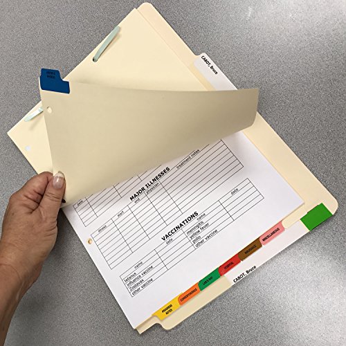 Tabbies 8Bottom Tab Medical Chart Index Set , Red, Brown, Blue, Orange