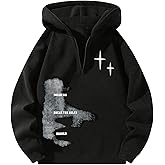 Verdusa Men's Quarter Zip Pullover Hoodies Long Sleeve Drop Shoulder Sweatshirt Casual Pullover 2026