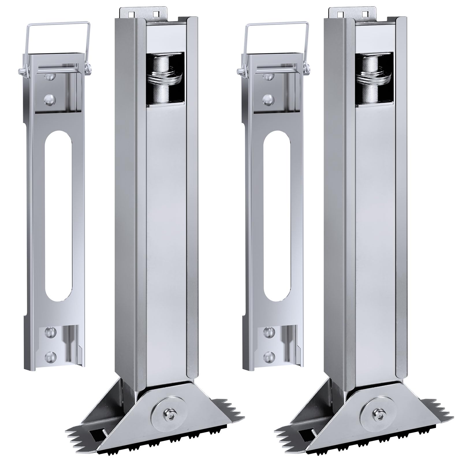 Photo 1 of Ladder Leveler Pair for Extension Ladder, Adjustable Extension Ladder Leg Ground Leveler, with Anti-Slip Pattern Steel Pole,Ladder Levelers for Extension Ladders