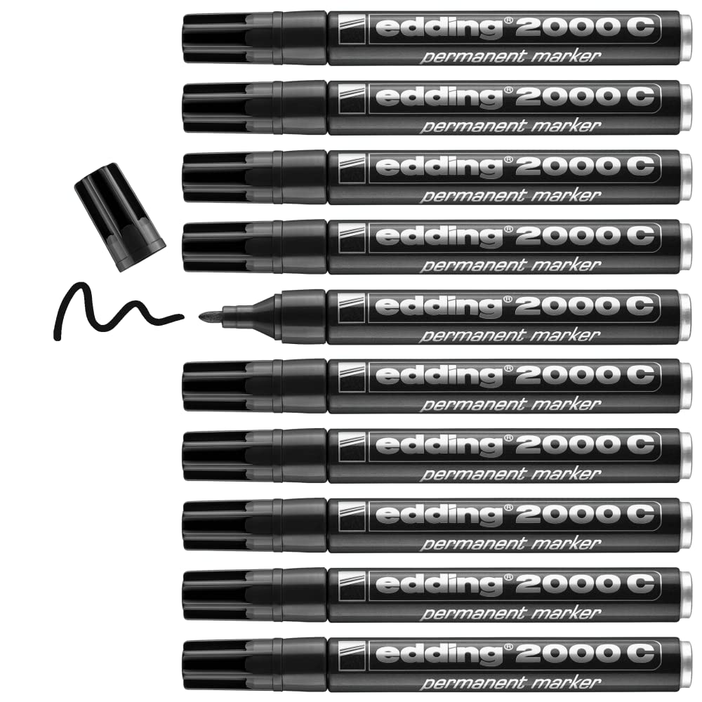 Edding 2000C Permanent Marker Bullet Tip Black (Pack of 10) 2000C-001
