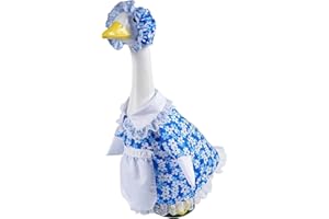 58cm Spring Pastoral Dress with Hat, Porch Goose Lawn Clothes, Concrete Goose Yard Outfits, for Wedding Christmas Holiday Par