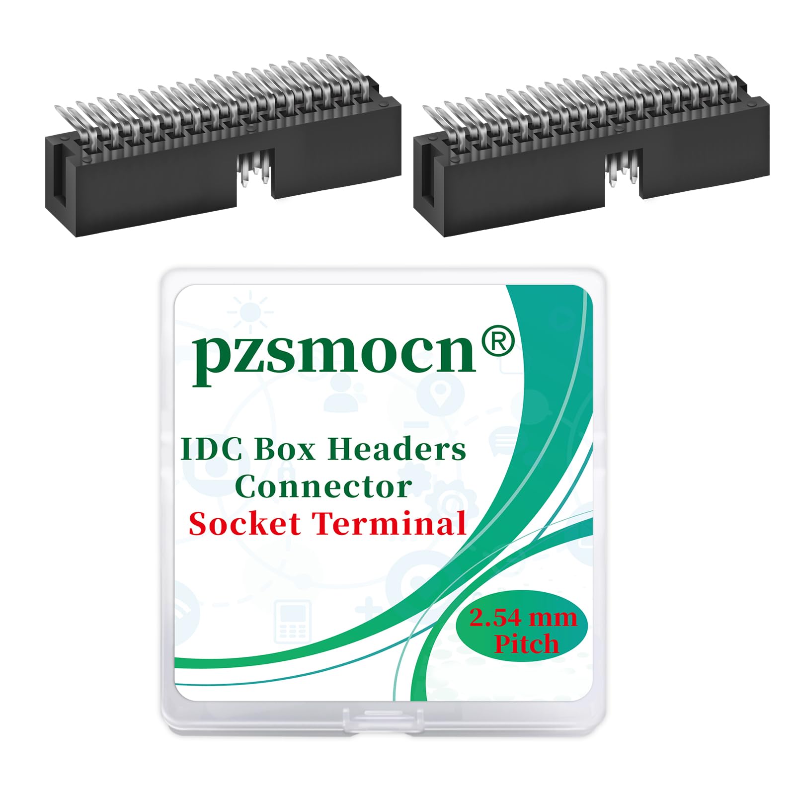Pzsmocn 20 Pieces IDC 2 * 15 Double Row 2.54 mm Pitch JTAG ISP 30-Pin Box Header Connector Adapter Cable Male Socket SMT Terminal for PCB Electronic Equipment Projects.