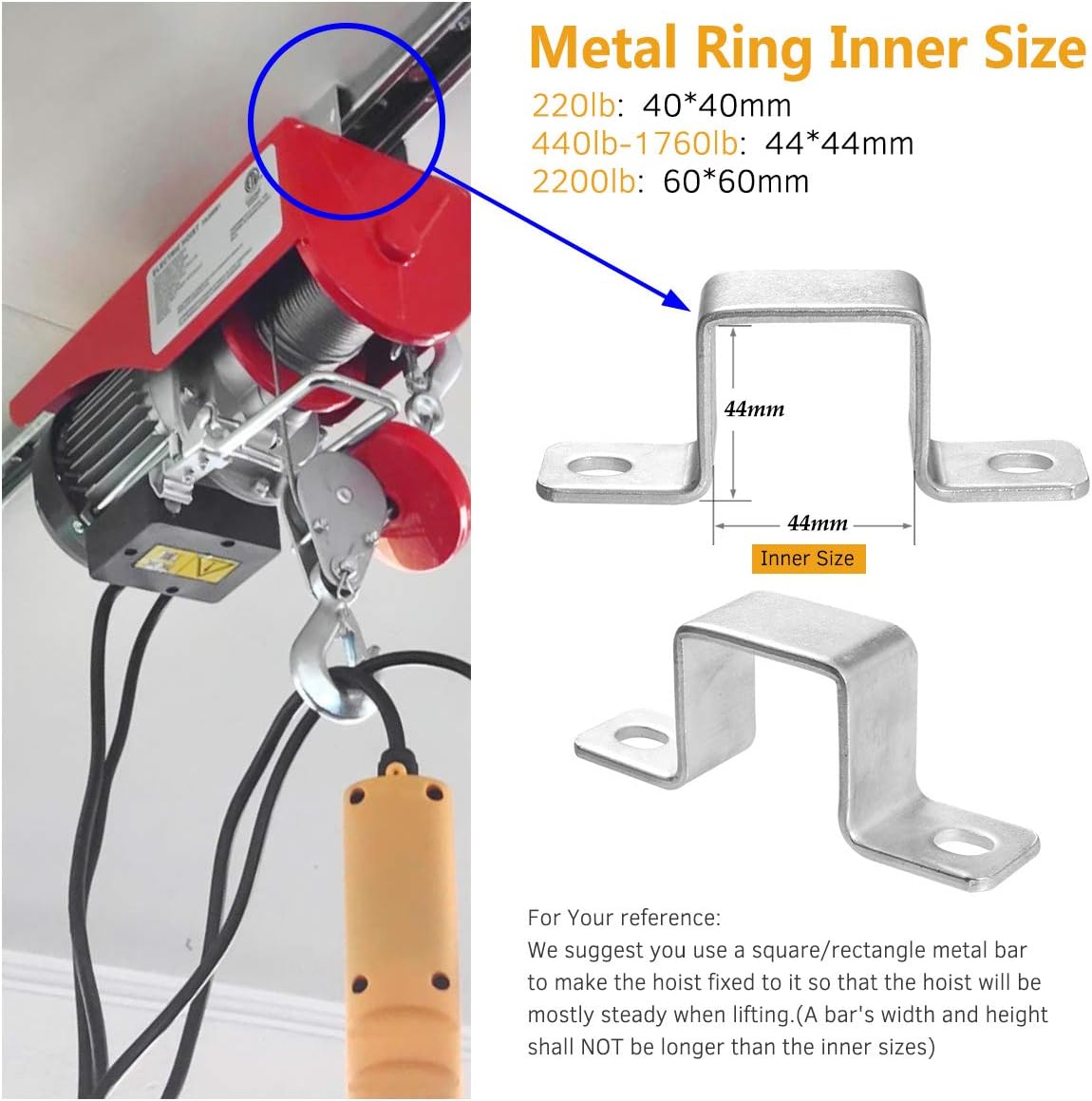 Partsam 880lbs Automatic Lift Electric Cable Hoist with Wireless Remote