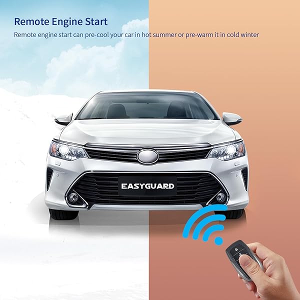 EASYGUARD EC002-T2-NS PKE CAR ALARM SYSTEM PROXIMITY SENSOR LOCK UNLOCK REMOTE ENGINE START PUSH START BUTTON NFC LOCK AND UNLOCK VIBRATION ALARM DC12V