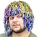 6-Pack Glam Tinsel Party Wigs Halloween Costume Accessory - Dress Up Theme Party Roleplay & Cosplay Headwear (Rainbow)