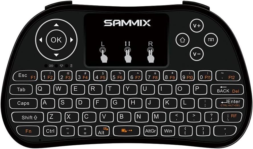 SAMMIX P9 2.4GHz Mini Wireless Keyboard with Mouse Touchpad Rechargeable Combos for PC, Pad, Google Android TV Box and More