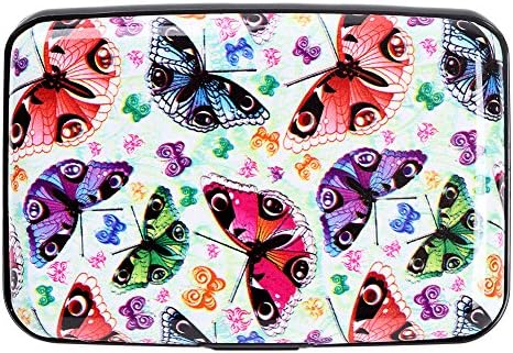 Aluminum RFID Blocking Wallet Identity Protection Travel Credit Card Case Butterfly