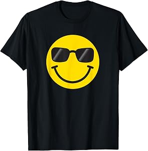 Funny Smiling Emoticon Men Women Graphic Happy Face Smile T-Shirt