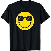 Funny Smiling Emoticon Men Women Graphic Happy Face Smile T-Shirt