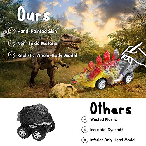 image for KONGKISS Dinosaur Toy Pull Back Cars - Dinosaur Toys Cars Vehicles New