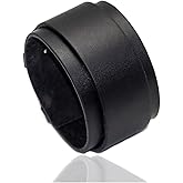 Xusamss Punk Alloy Belt Buckle Wristband Wide Leather Bracelet,7"-8"