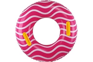 10LECCION Inflatable Pool Floats for Adults and Teens, Pool Tubes with Handles, 39” Inner Tubes for Floating, Pink Round Pool Float, Floaties for Kids & Adults