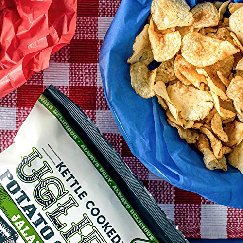 UGLIES 12 Pack Kettle Cooked Jalapeño Potato Chips Gluten Free, Kosher, NonGMO Office and