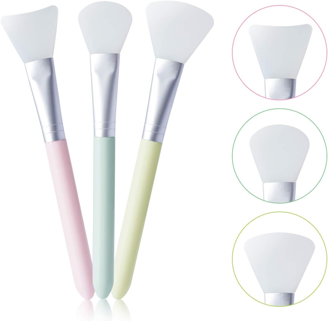 SOMIER 3pcs Silicone Face Mask Brush Flexible Facial Mask Applicator