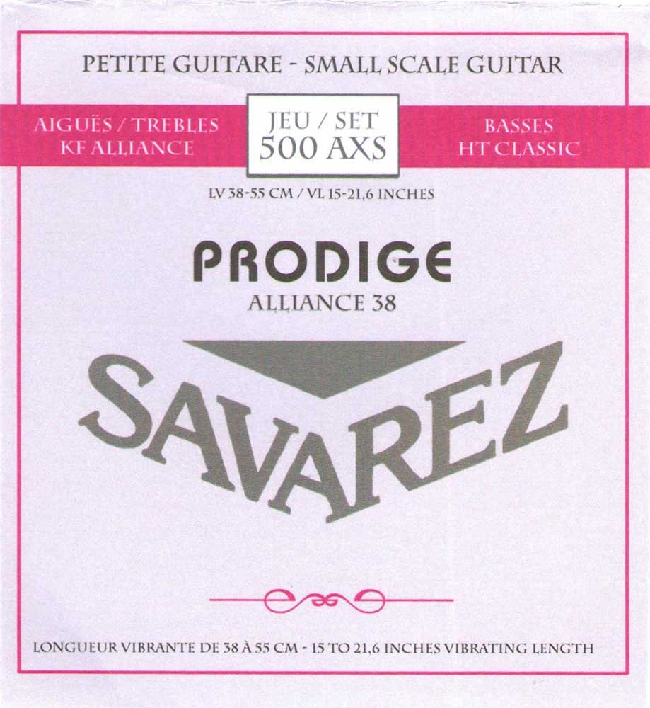 Savarez Classical Guitar Strings Prodige 38 1/8-3/4 Size 1/8-1/2 Carbon 500 AXS, Grey — image 1