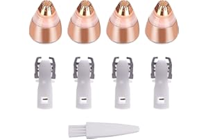 CONSIO 4 Pack Flawless Replacement Head, Face Hair Remove Replacement Tool for Women Facial Smooth Finishing with Cleaning Brush(Rose Gold)