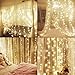 slashome Window Curtain Lights, 29V 306 LED 9.8 x 9.8 feet with 8 Lighting Modes Christmas String Fairy Lights for Wedding, Home, Garden, Party, Festival, Holiday Decor. (Warm White)