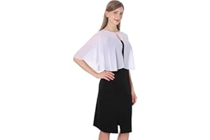 Baoqiya Capelets for women Chiffon Cape Soft Shawls and Wraps Wedding Capes 1920s flapper Cover Up