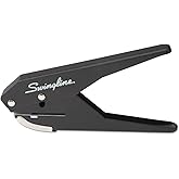 Swingline 1 Hole Punch, 20 Sheet Capacity Hole Puncher, Low Force Plier Paper Punch, Black &amp; Silver (74017)