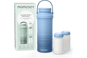 Momcozy 22oz Portable Breastmilk Cooler for 24H Outdoor, Newborn Essentials | 24 Hours & 360° Surrounded Cooling, 2 Extra Baby Bottles for Better Storage, Life Saver for Working Mom, Hassle-Free Cleaning