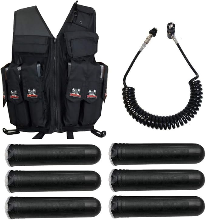 MAddog Tactical Attack Vest w/Pods & Standard Remote Coil Paintball