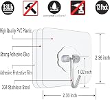 Relazoom 12 Pack Self Adhesive Hooks Heavy Duty 15kg Transparent No Drill view 2