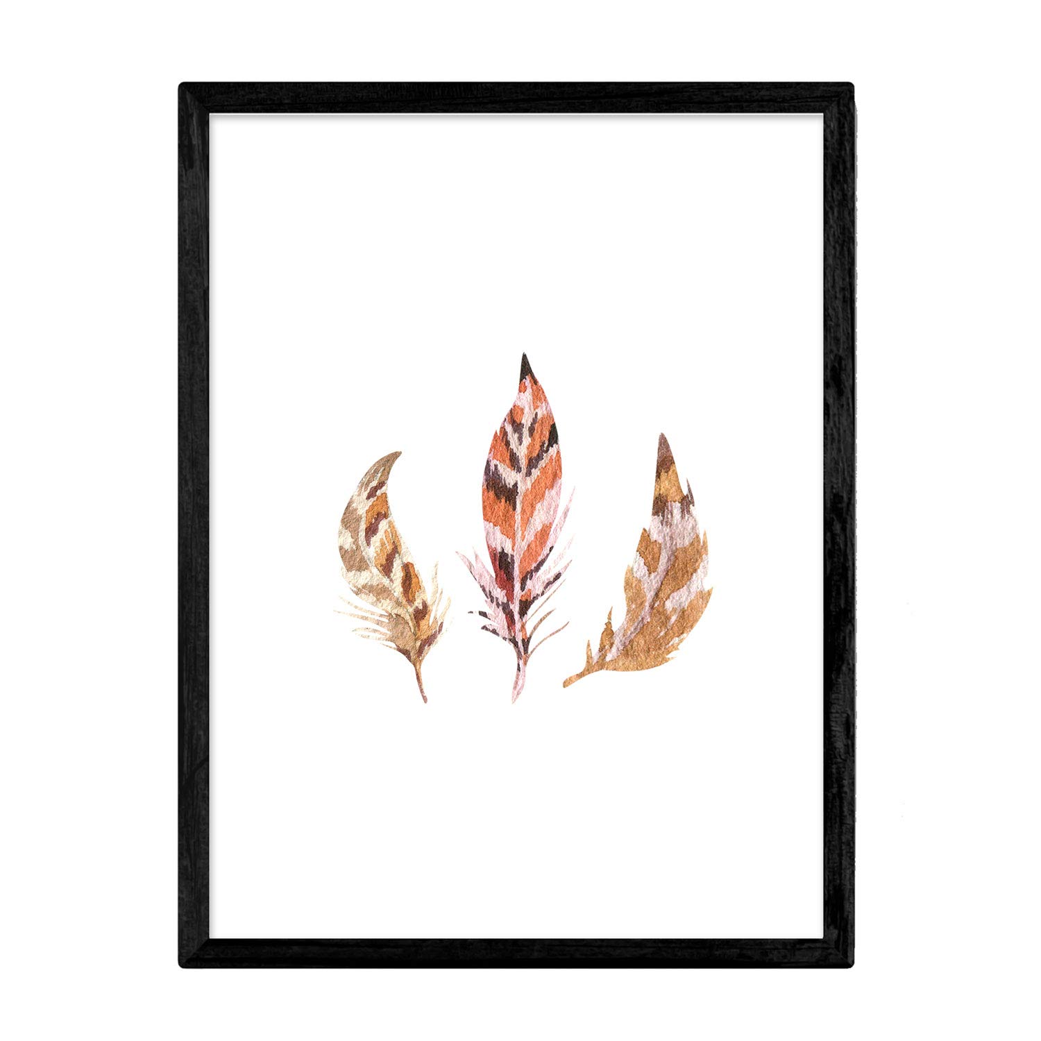 Nacnic Poster with illustration of animal. Sheet with children's animal pictures. apache feathers 2. Size A4 unframed