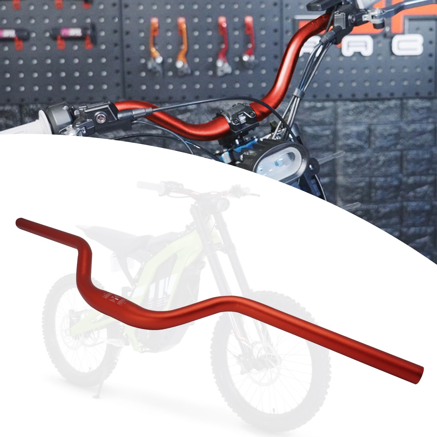 High Rise Handlebars for Surron,Motorcycle Handlebar High Rise Handle Bars for Surron Sur-Ron Light Bee S/X X160/X260 Bicycles-Red