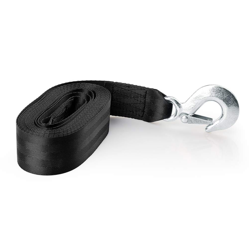 Bang4buck 2 Packs Winch Strap Cable Tow Strap Line with Durable Hooks