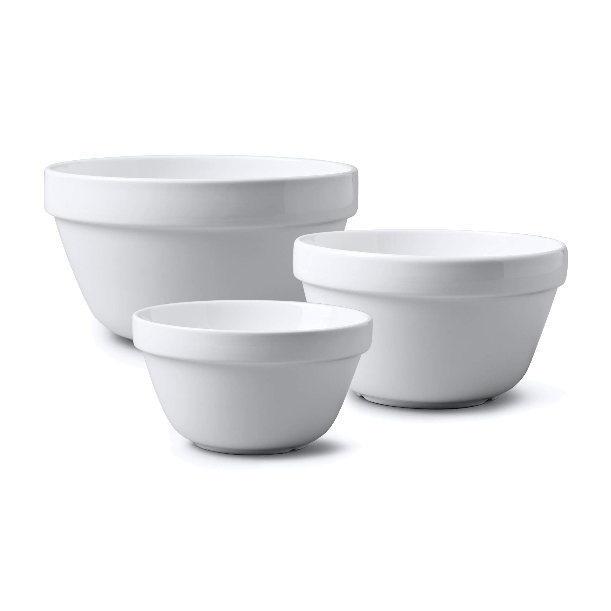 Wm Bartleet & Sons Set of 3 Traditional Porcelain Pudding Basins (375ml, 0.7pt/500ml, 0.9pt/700ml, 1.3pt) – White
