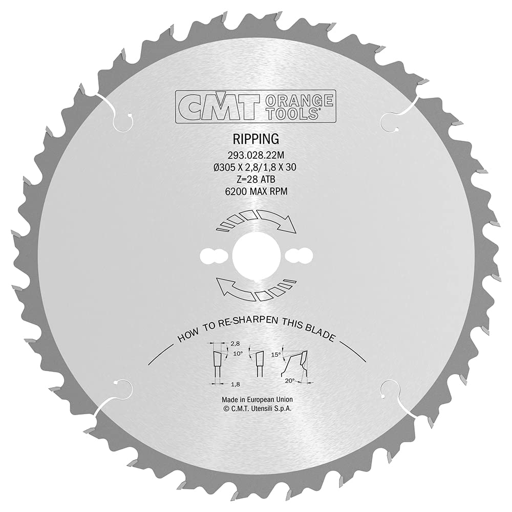 CMT 293.028.22M - Ripping Saw Blade 305X2.8X30 Z28 10Atb