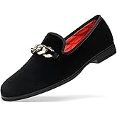 FOEVTRUE Men's Velvet Loafers Party Prom Homecoming Shoes