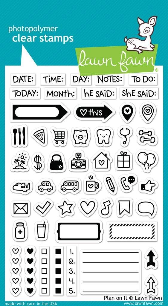 Lawn Fawn Plan On It 4"x6" Clear Stamps LF1129