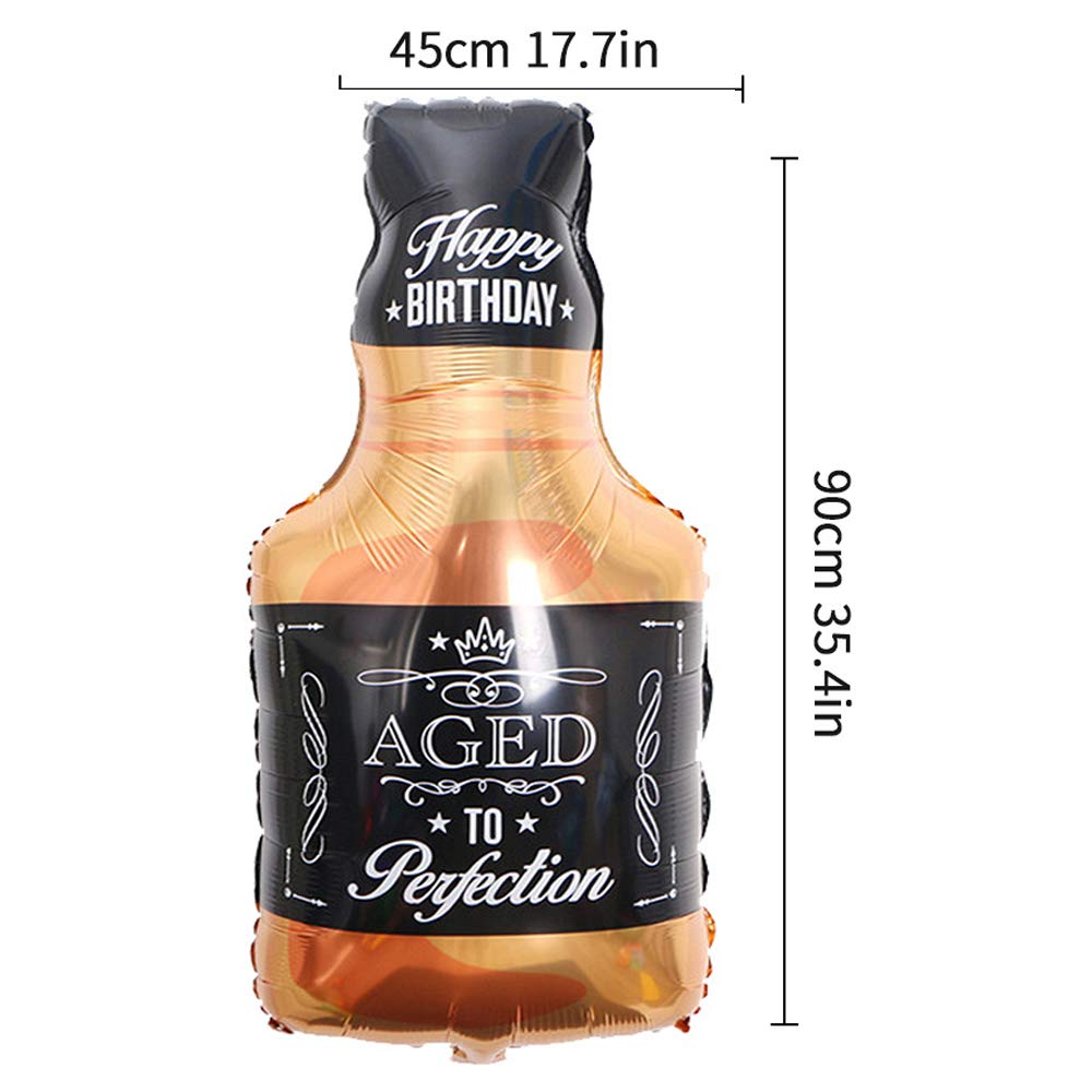 Whiskey Bottle Beer Mug Super Shape Mylar Foil Balloon for Bar Summer Party Beer Festival Birthday Party Decorations…