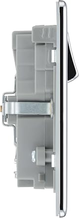 BG Electrical Screwless Flat Plate Double Switched USB Charger 13 A Chrome view 3