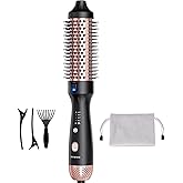 ZAVAREA 1.5 Inch Thermal Brush, Heated Round Brush Stylers | 800M Negative Ions Ceramic, Less Frizz Damage, 4 Temperature Settings, Dual Voltage, Travel-friendly, Not Hot Air