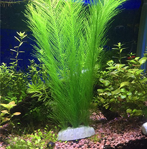 B Bascolor Aquarium Plants Decorations Fish Tank Decor 4 Pack Green Yarn Water Artificial Plant - Thumbnail 6