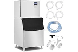 Zstar Commercial Ice Maker Machine, 550LBS/24H Stainless Steel Under Counter ice Machine with 300LBS Ice Storage Capacity, Large Ice Maker Self Cleaning, Ice Cube for Bar/Cafe/Restaurant