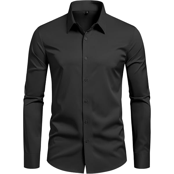 Amazon.com: PJ PAUL JONES Mens Dress Shirt Button Down Long Sleeve Shirt  Business Casual Wrinkle Free Shirt for Office Black : Clothing, Shoes &  Jewelry